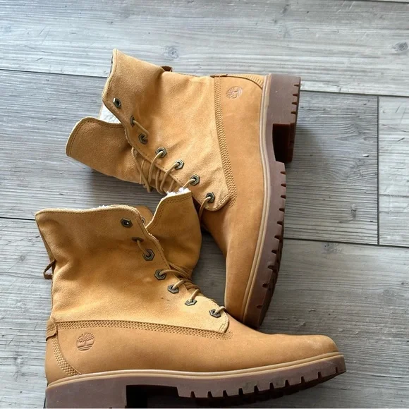 Women’s Timberland Faux Fur Lace Up Boots Size 8.5 - Picture 6 of 9